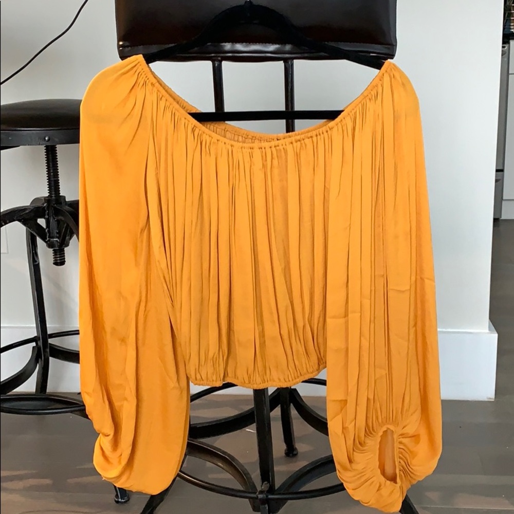 Off the shoulder gold top